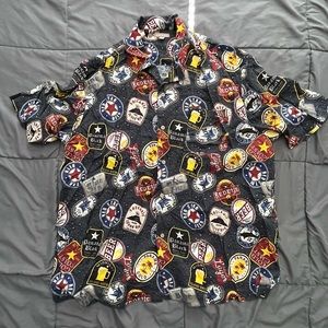Mens Button Up Shirt Beer XL George